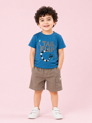 Navy Stylish Playwear Boys  Soft Cotton Clothing Set BloomUp