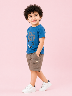 Navy Stylish Playwear Boys  Soft Cotton Clothing Set BloomUp