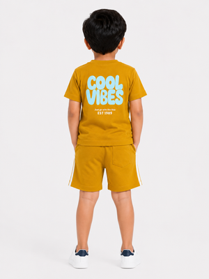 Boys Mustard Soft Cotton Sets Casual Fashion Kids Wear BloomUp