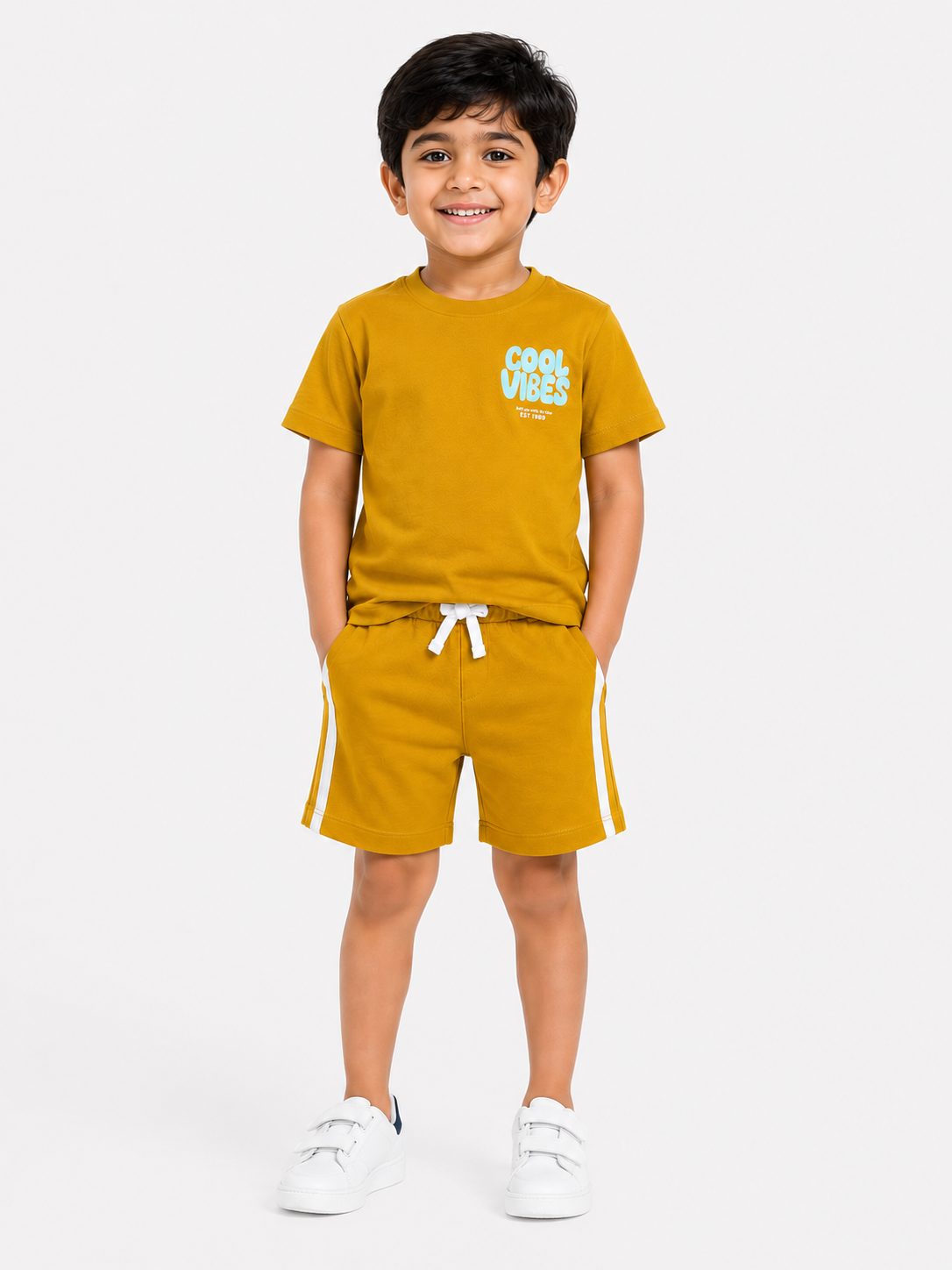 Boys Mustard Soft Cotton Sets Casual Fashion Kids Wear BloomUp