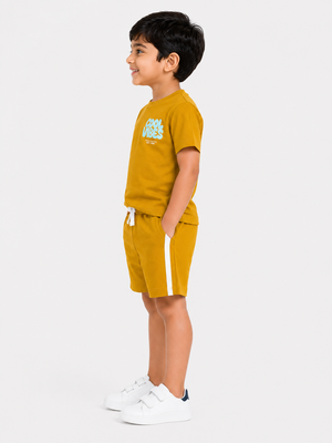 Boys Mustard Soft Cotton Sets Casual Fashion Kids Wear BloomUp