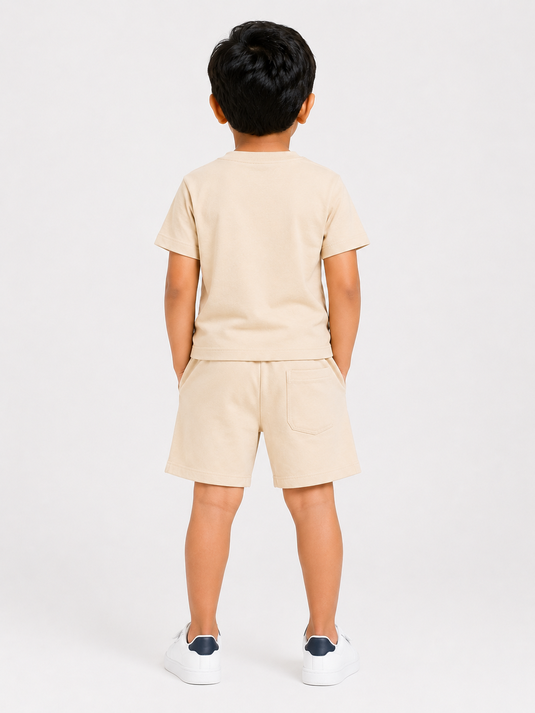 Beige Comfort Fit Boys  Soft Cotton Clothing Set BloomUp