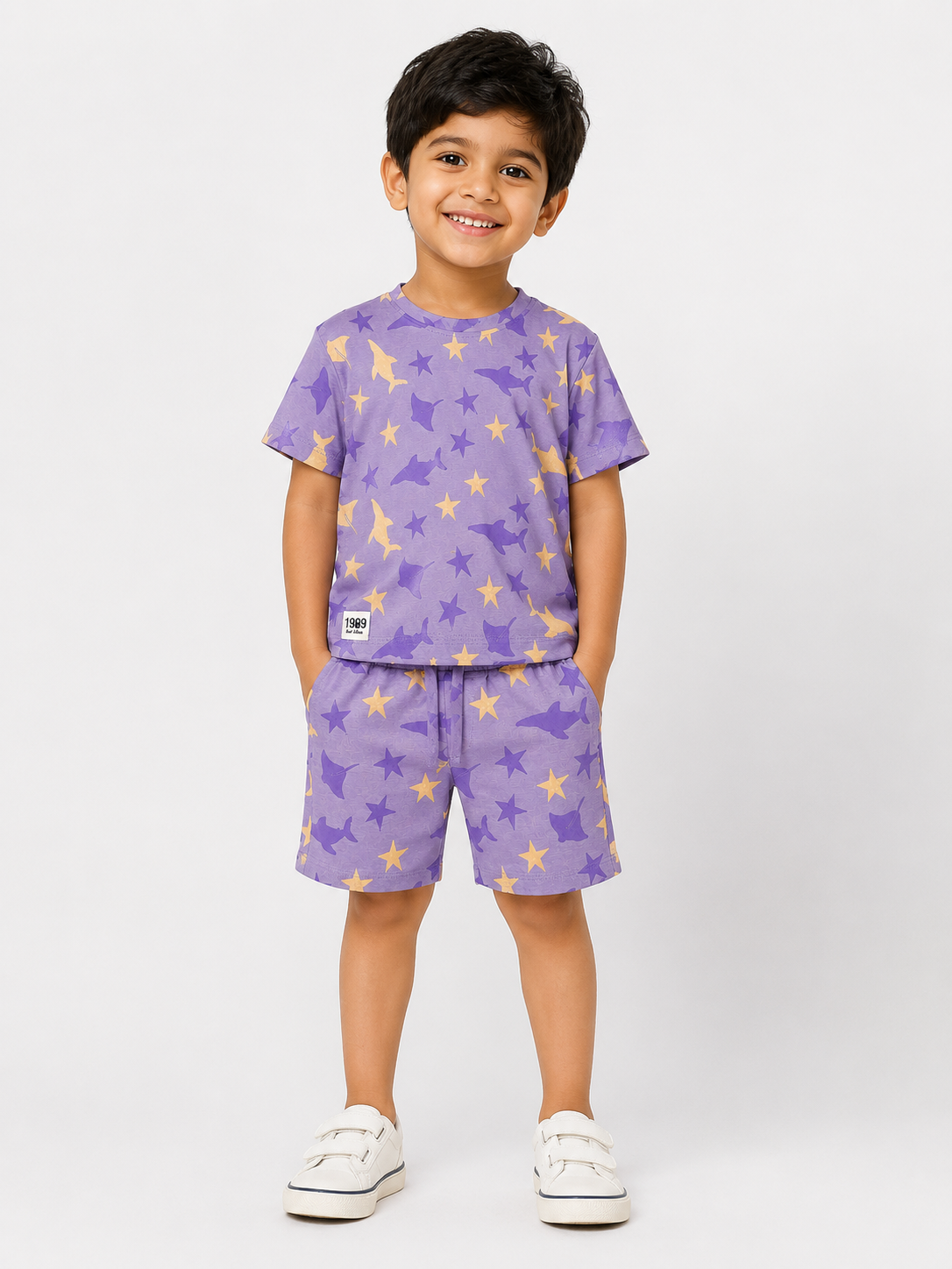 Lilac Casual Summer Boys  Soft Cotton Clothing Set BloomUp