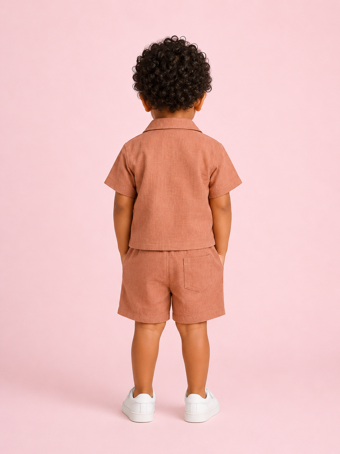 Boys Brick Brown Shirt & Shorts Co ord Set Kidswear BloomUp