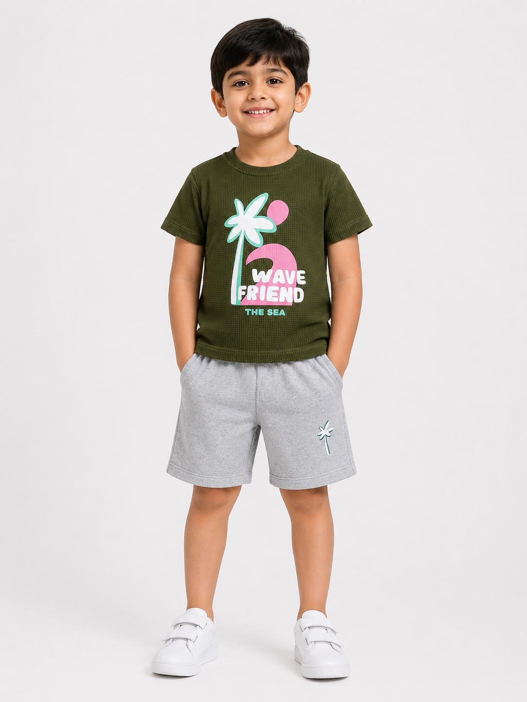 Olive Stylish Playwear Boys  Soft Cotton Clothing Set BloomUp
