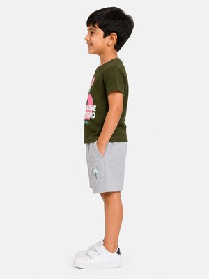 Olive Stylish Playwear Boys  Soft Cotton Clothing Set BloomUp