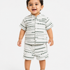 Off White Ethnic Print Shirt & Shorts Co-ord Set for Boys – Soft Cotton Casual Summer Outfit