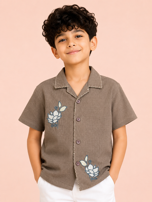 Brown Casual Summer Boys  Soft Cotton Kids Fashion Wear BloomUp
