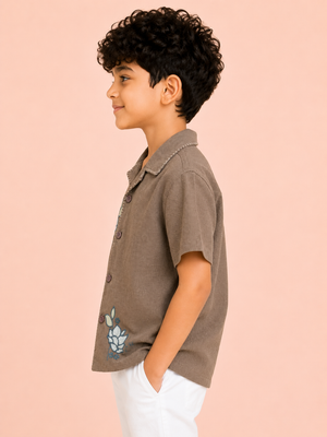 Brown Casual Summer Boys  Soft Cotton Kids Fashion Wear BloomUp