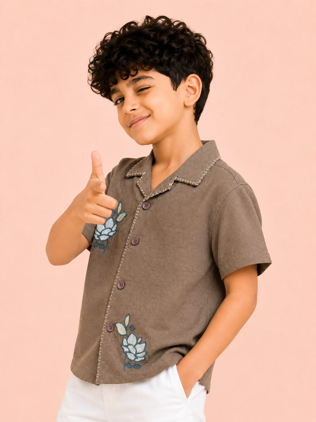 Brown Casual Summer Boys  Soft Cotton Kids Fashion Wear BloomUp
