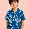Boys Airforce Blue Printed Shirt – Half Sleeve Casual Summer Shirt
