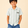 Boys Mint Green Striped Shirt – Half Sleeve Casual Summer Shirt
