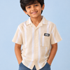 Boys Beige Striped Shirt – Half Sleeve Casual Summer Shirt