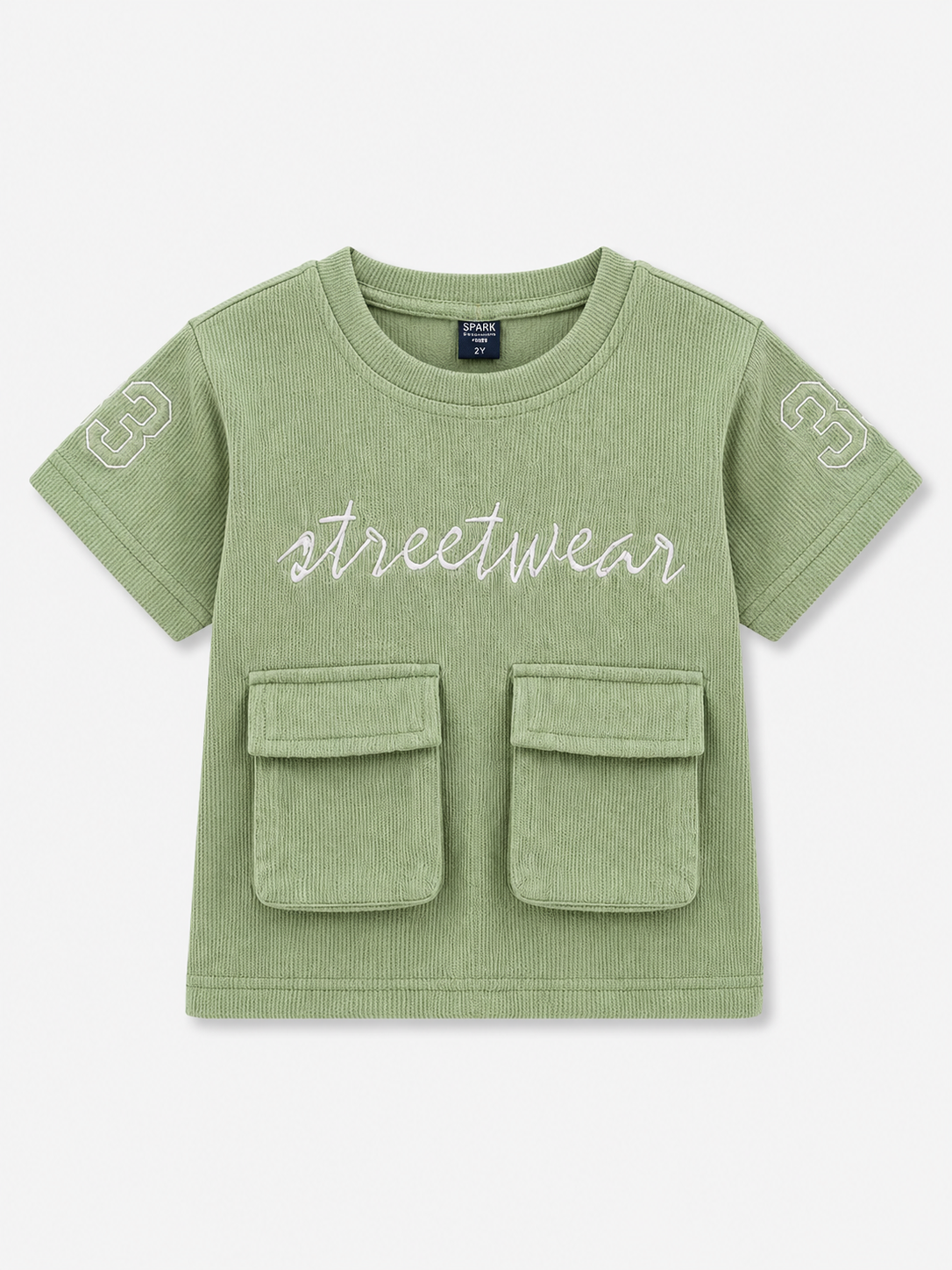 Green Streetwear Graphic Pocket T-Shirt for Boys – Soft Cotton Casual Summer Wear BloomUp