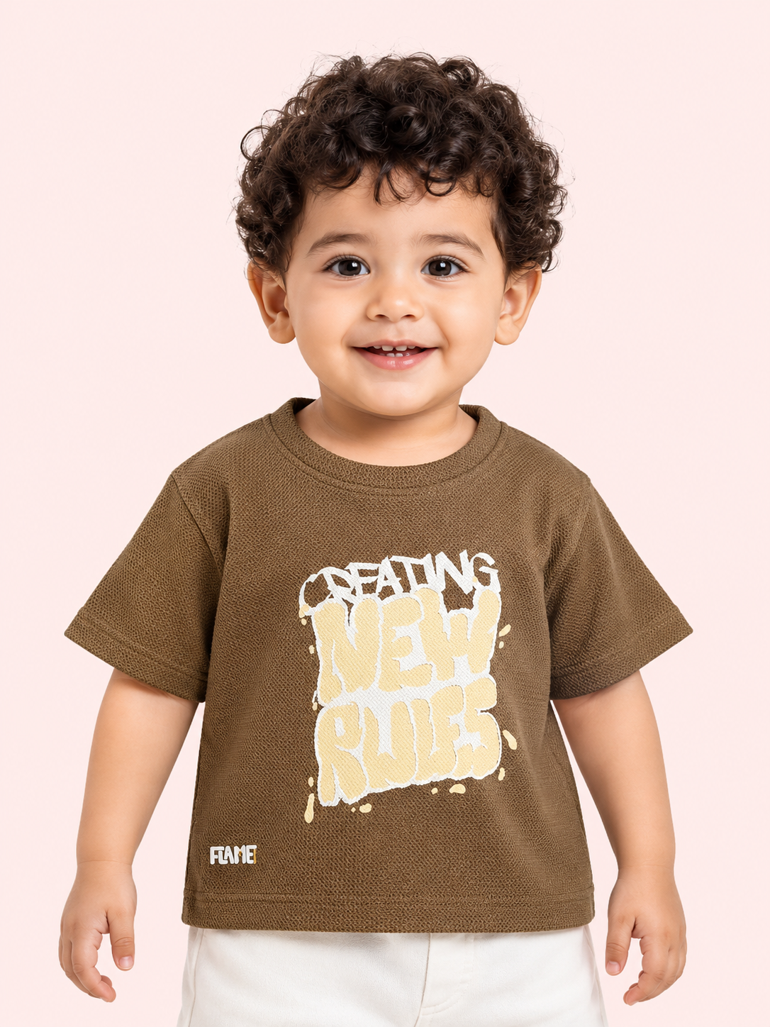 Boys Brown Soft Cotton T-Shirt Casual Fashion Kids Wear BloomUp