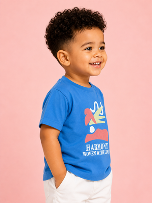 Boys Blue Soft Cotton T-Shirt Casual Fashion Kids Wear BloomUp