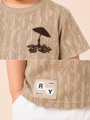 Boys Beige Soft Cotton T-Shirt Casual Fashion Kids Wear BloomUp