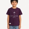 Boys Purple Embroidered Textured T-Shirt – Half Sleeve Casual Summer Tee