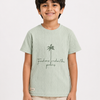 Boys Mint Green Embroidered Textured T-Shirt – Half Sleeve Casual Summer Tee