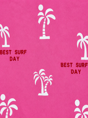 Pink Palm Tree Printed T-Shirt for Girls – Soft Cotton Summer Graphic Tee BloomUp