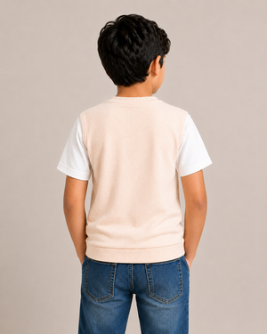 Peach Casual Summer Boys  Soft Cotton T-Shirt BloomUp
