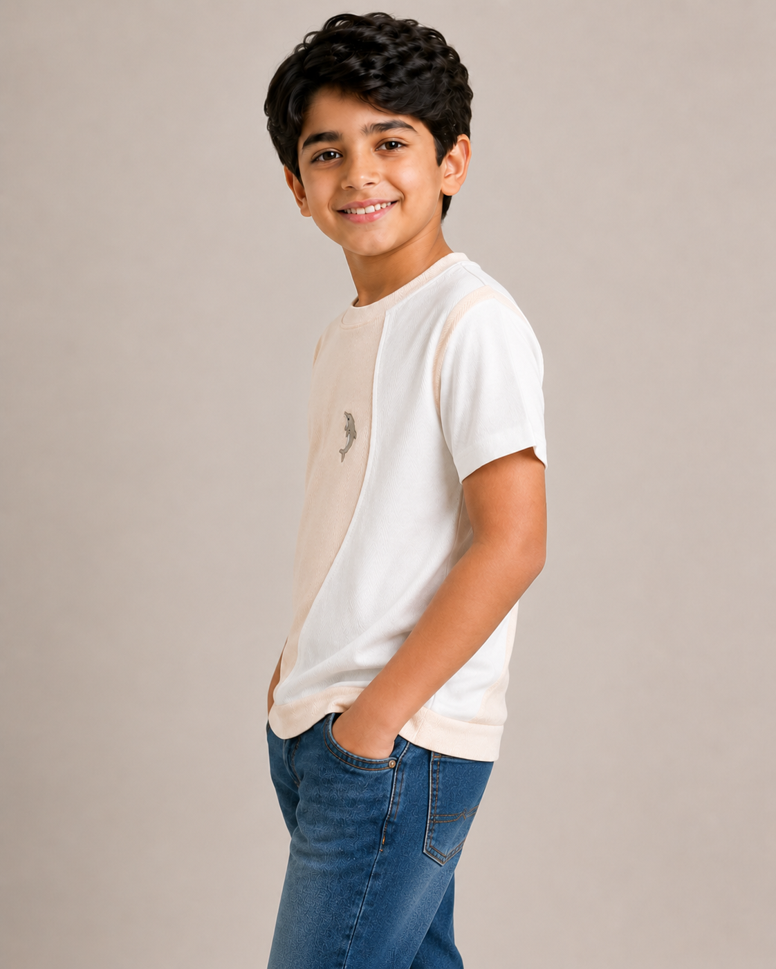 Peach Casual Summer Boys  Soft Cotton T-Shirt BloomUp