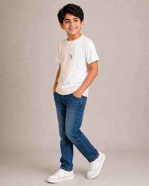 Peach Casual Summer Boys  Soft Cotton T-Shirt BloomUp
