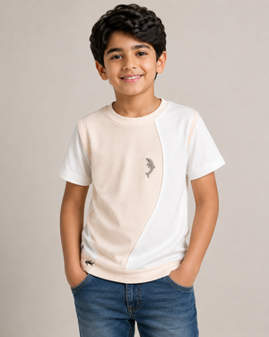 Peach Casual Summer Boys  Soft Cotton T-Shirt BloomUp