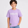 Boys Lavender Textured T-Shirt – Half Sleeve Casual Summer Tee
