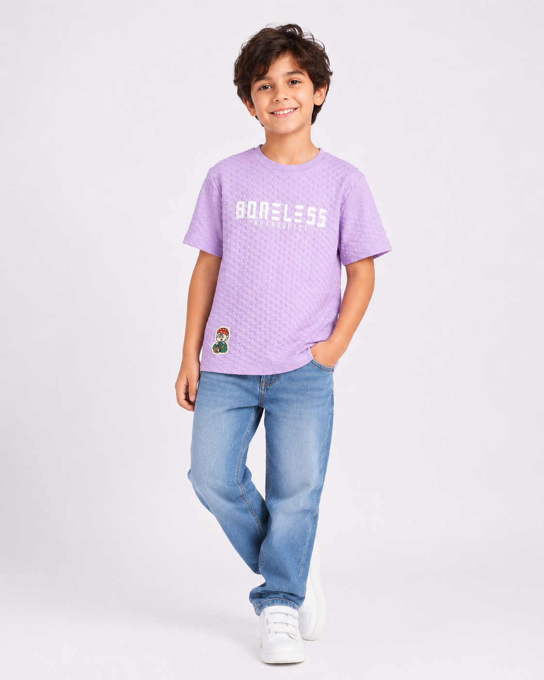 Lavender Stylish Playwear Boys  Soft Cotton T-Shirt BloomUp