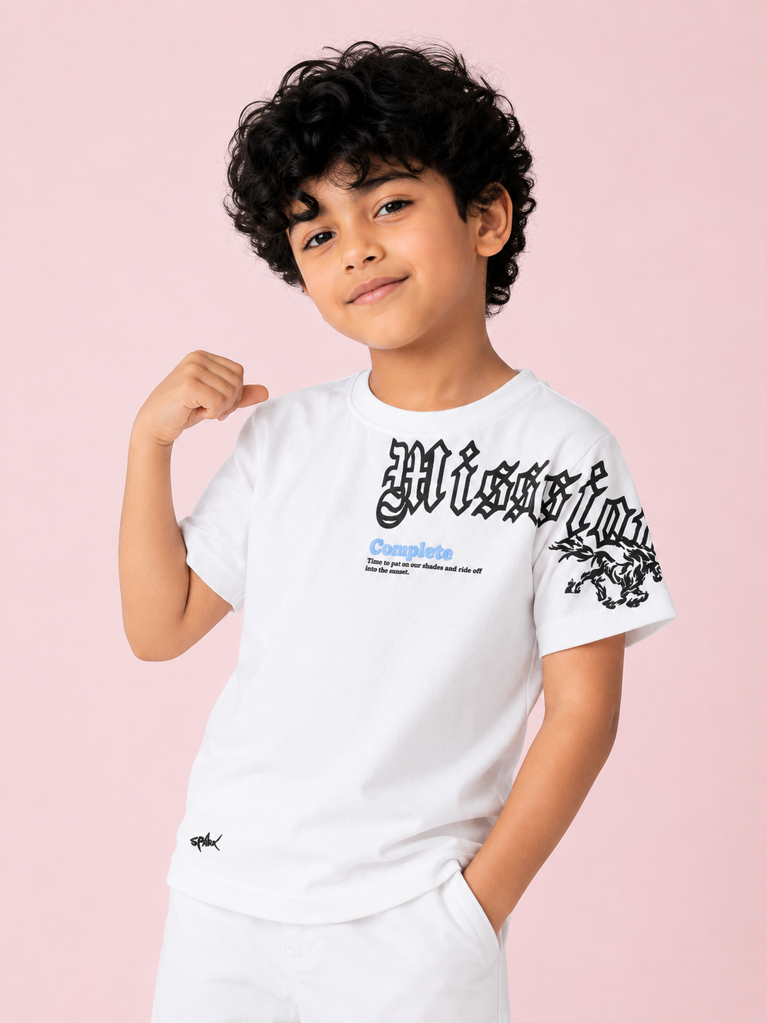 White Comfort Fit Boys  Soft Cotton T-Shirt BloomUp