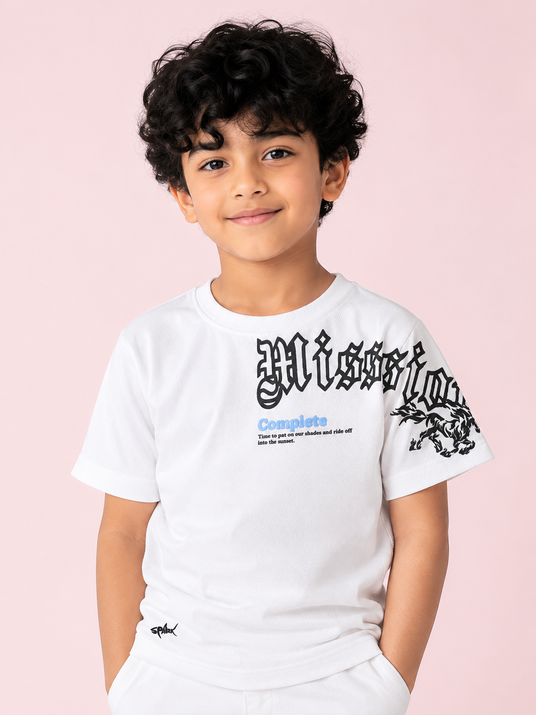 White Comfort Fit Boys  Soft Cotton T-Shirt BloomUp