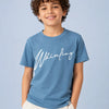Sky Blue Graphic Printed T-Shirt for Boys – Soft Cotton Half Sleeve Casual Summer Wear