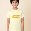 Cream Yellow Graphic Printed T-Shirt for Boys – Soft Cotton Half Sleeve Casual Summer Wear
