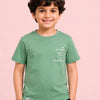 Sage Green "Into the Nature" Graphic T-Shirt for Boys – Soft Cotton Casual Summer Wear