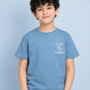 Sky Blue "Into the Nature" Printed T-Shirt for Boys – Soft Cotton Half Sleeve Casual Summer Wear
