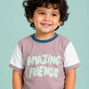 Dusty Pink "Amazing Friends" Graphic T-Shirt for Girls – Soft Cotton Half Sleeve Casual Wear