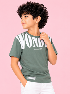 Green Trendy Daily Wear Boys Soft Cotton T-Shirt BloomUp