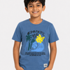 Boys Ocean Blue Printed T-Shirt – Half Sleeve Casual Summer Tee