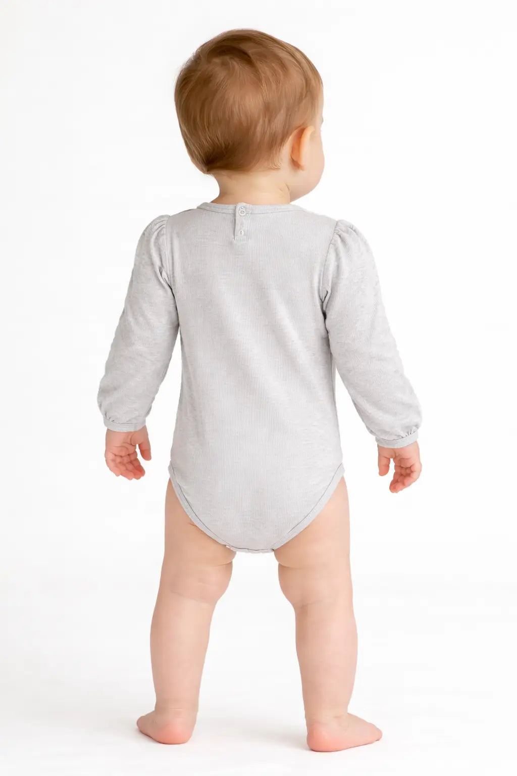 Cream Long Sleeve Baby Bodysuit – Soft Cotton Everyday Onesie BloomUp