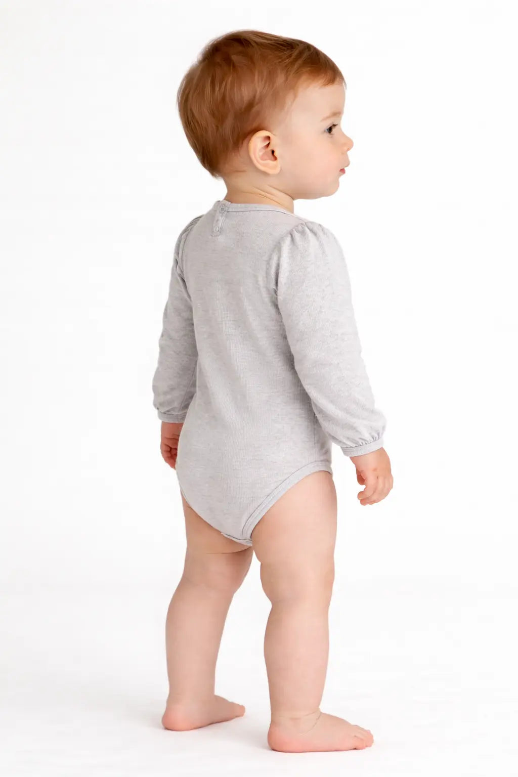 Cream Long Sleeve Baby Bodysuit – Soft Cotton Everyday Onesie BloomUp