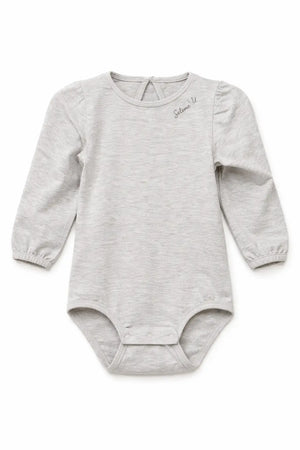 Cream Long Sleeve Baby Bodysuit – Soft Cotton Everyday Onesie BloomUp