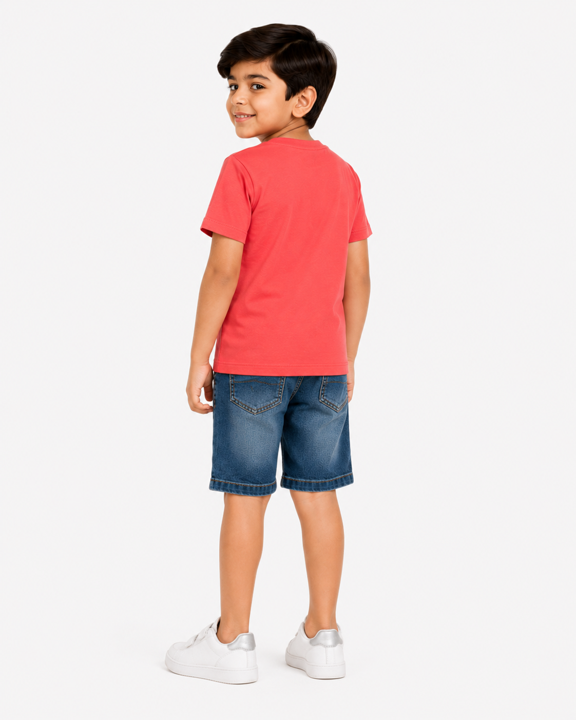 Boys Red Ocean Graphic Shirt Soft Cotton T-Shirt BloomUp