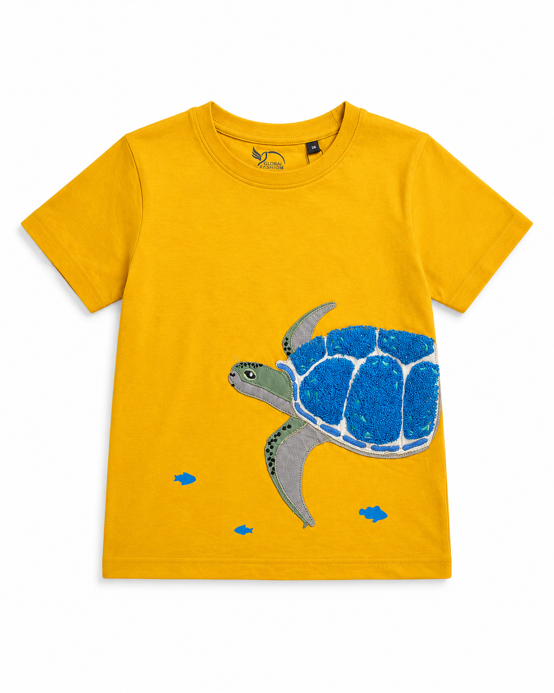 Boys Yellow Ocean Graphic Shirt Soft Cotton T-Shirt BloomUp
