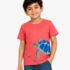 Boys Coral Towel Embroidery T-Shirt – Half Sleeve Casual Summer Tee