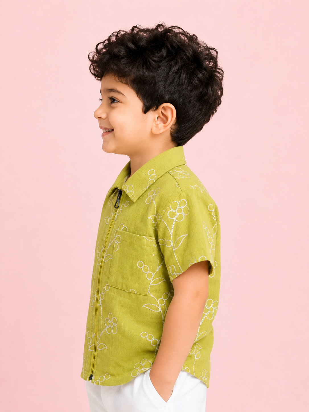 Green Stylish Playwear Boys  Soft Cotton Kids Fashion Wear BloomUp