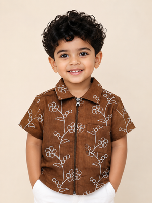 Rust Comfort Fit Boys  Soft Cotton Kids Fashion Wear BloomUp