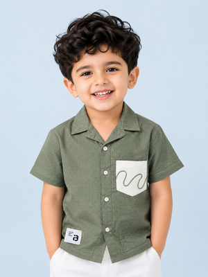 Green Trendy Daily Wear Boys Soft Cotton Kids Fashion BloomUp