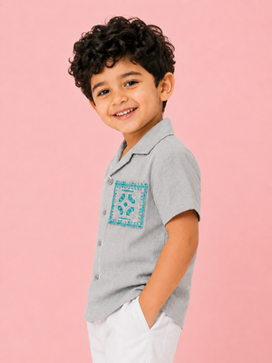 Boys Blue Soft Cotton Boys Shirt Casual Fashion Kids Wear BloomUp