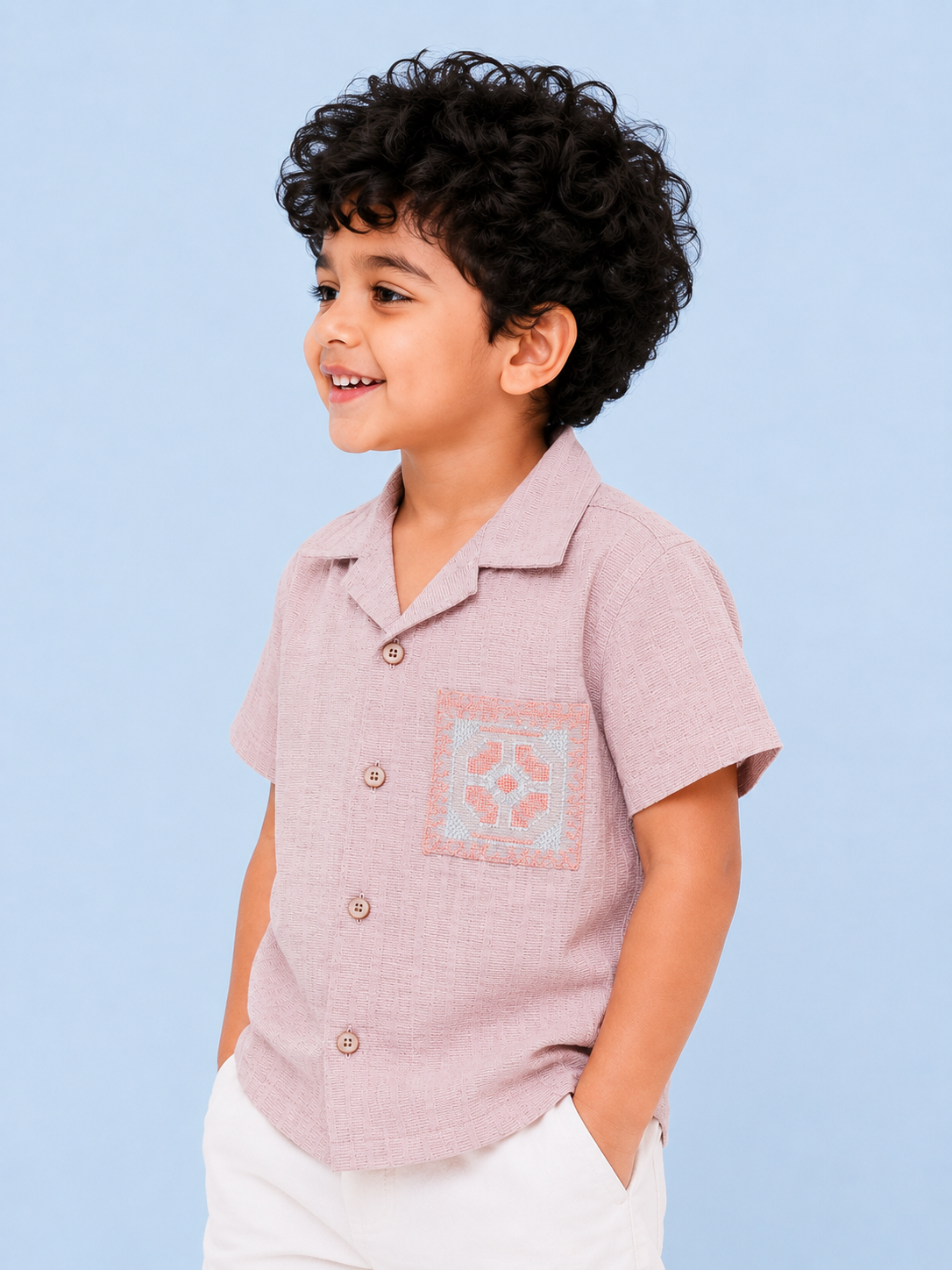 Peach Stylish Playwear Boys  Soft Cotton Kids Fashion Wear BloomUp